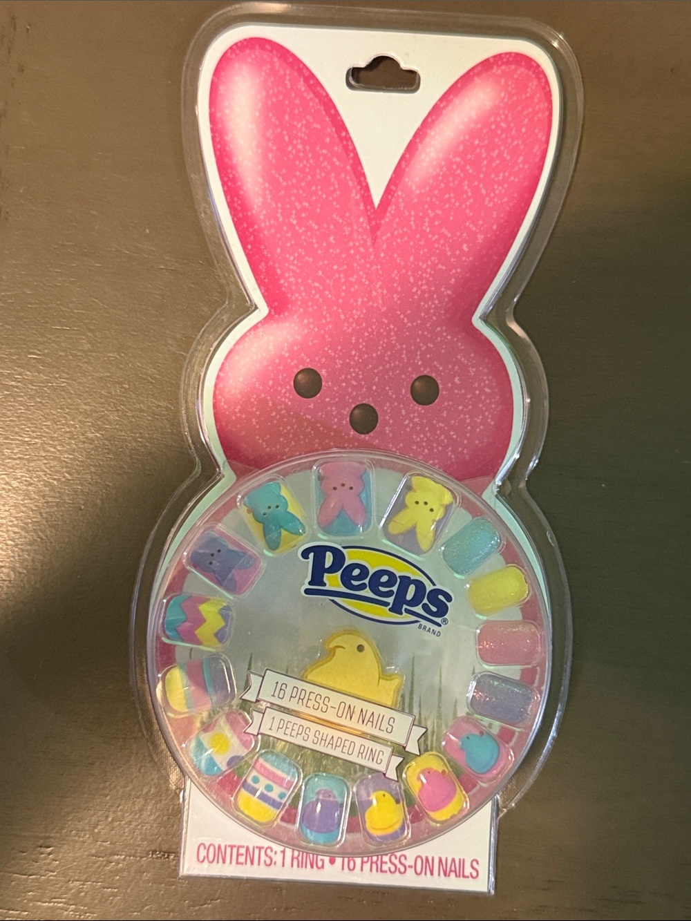 🌻 Peeps Press On Nails and Ring Set NEW